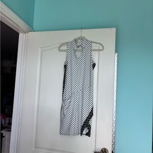 Tzu Tzu Black and White Polka Dot Golf Dress